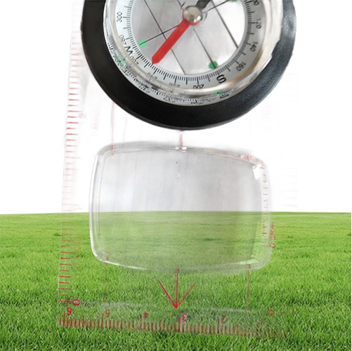 Outdoor Gadgets Whole Baseplate Ruler Compass Scouts Camping Hiking Map Scale Magnifier Distance Caculating Direction Guide T