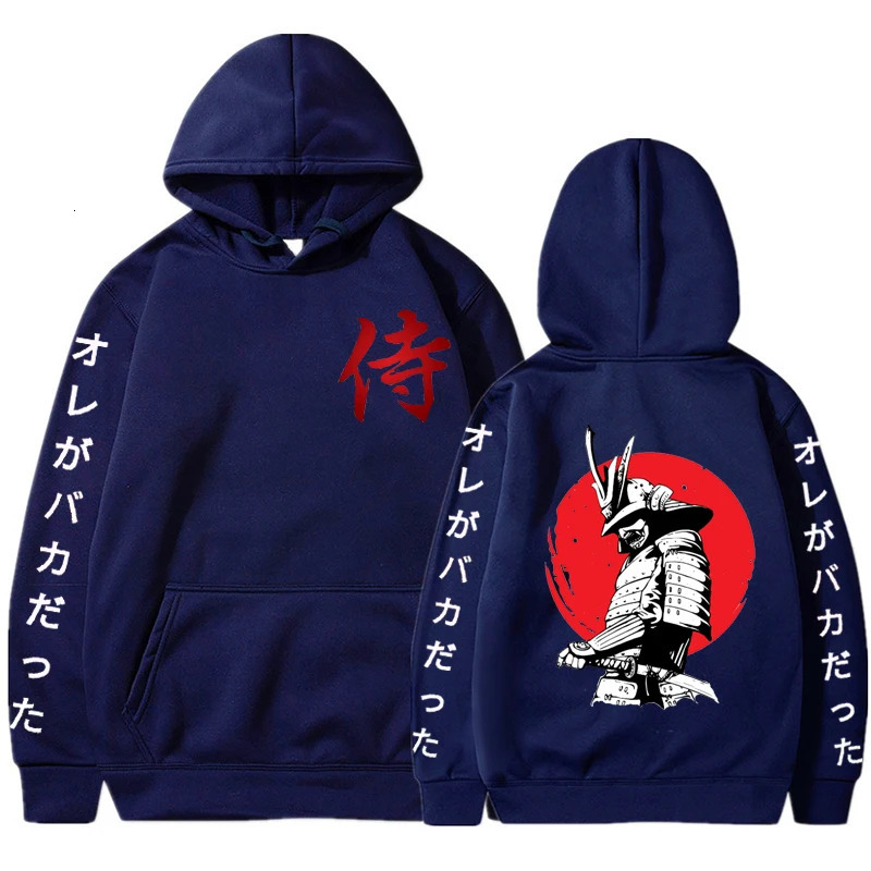 Samurai Japanese Style Anime Print Hoodie Street Harajuku Casual Loose Sweatshirt Comics Hiphop Clothing Unsex Pullover 240117