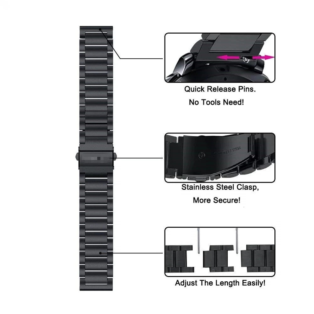 Metal StrapProtective Case for Galaxy Watch 42mm 46mm SMR800 SMR810 Rose Gold Strap Band 240116