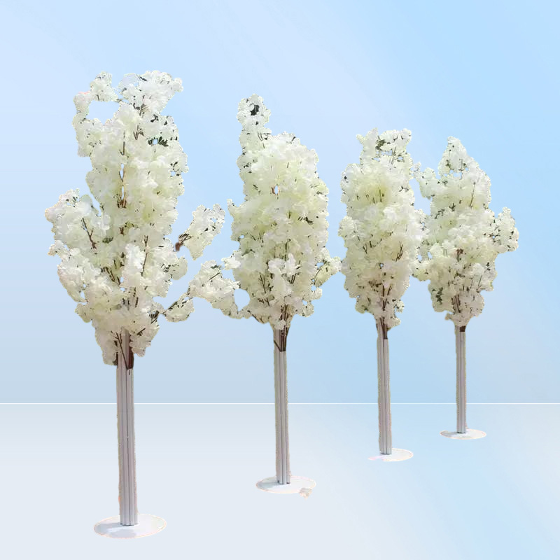 Wedding Decoration 5ft Tall 10 piecelot slik Artificial Cherry Blossom Tree Roman Column Road Leads For Wedding party Mall Opened4092988