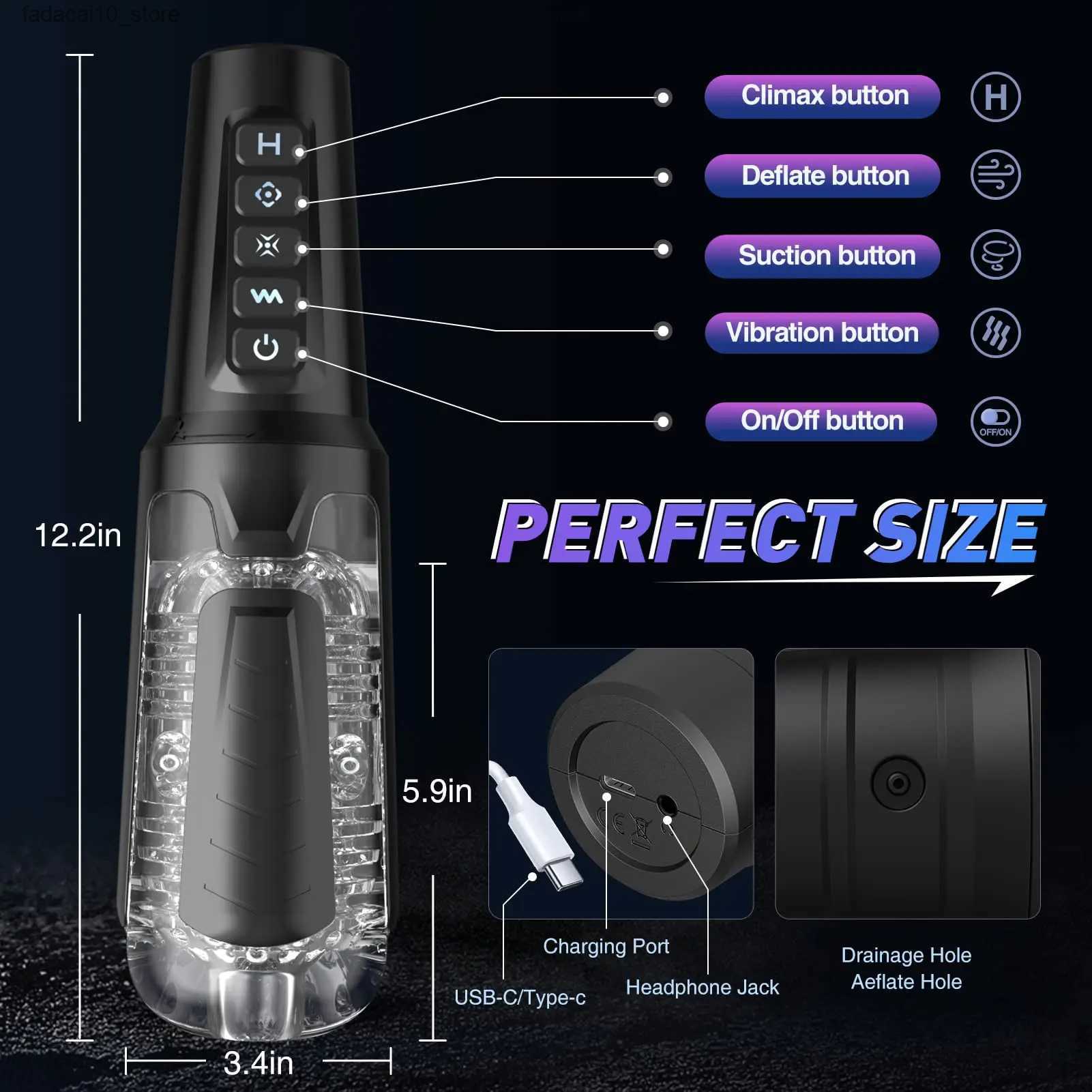 Other Health Beauty Items Masturbation Cup Deep Throat Real Vagina Strong Sucking Penis Blowjob Machine Male Masturbator Dildo Vibrator for Men Q24011