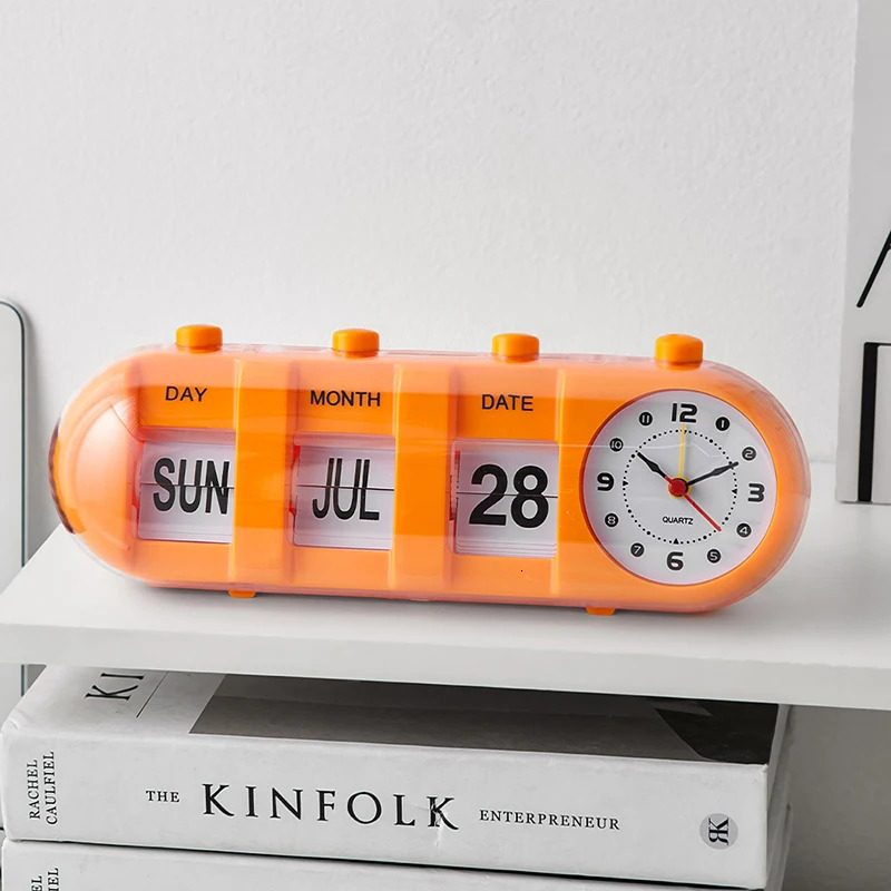 Modern Style Flip Calendar Clock Plastic Count Down Crafts Simple Bedroom Bedside Table Decoration Home Decor Desk Accessories 240116