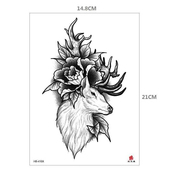 Joker Mouth Floral English Colorful Lion Tiger Half Arm Animal Pattern Water Transfer Simulation Tattoo Sticker