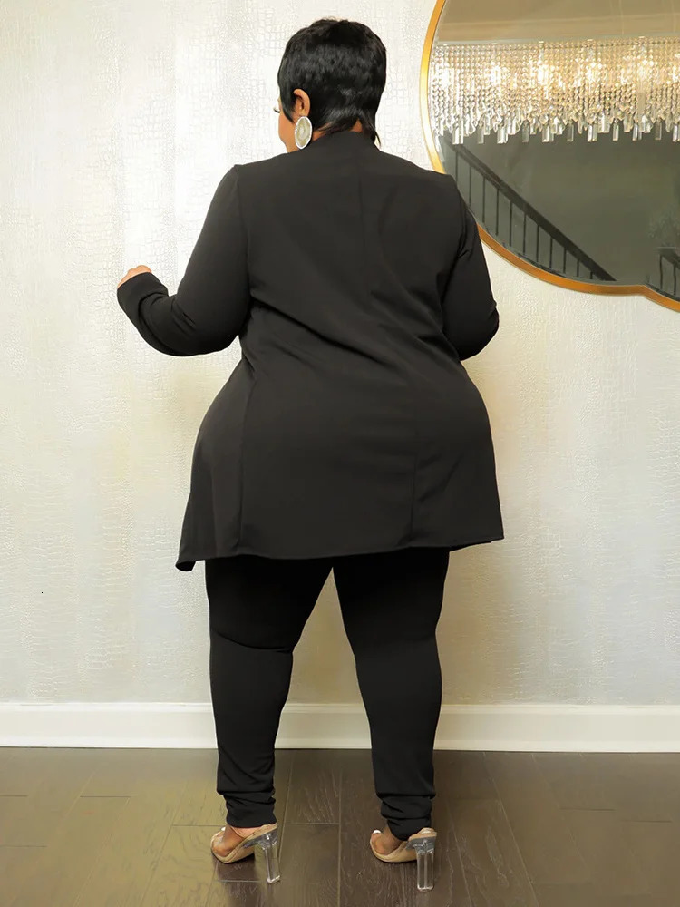 Wmstar Plus Size Two Piece Outfits Women Matching Suit Solid Top Leggings Pants Sets Casual Fall Winter Wholesale Drop 240117