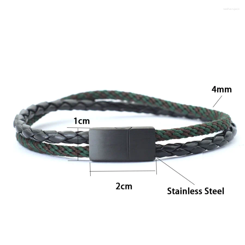 Charm Bracelets Novel Mens Bracelet Ethnic Rope Braslet Stainless Steel Detachable Magnet Buckle Leather Braclet Gifts For Boyfriend