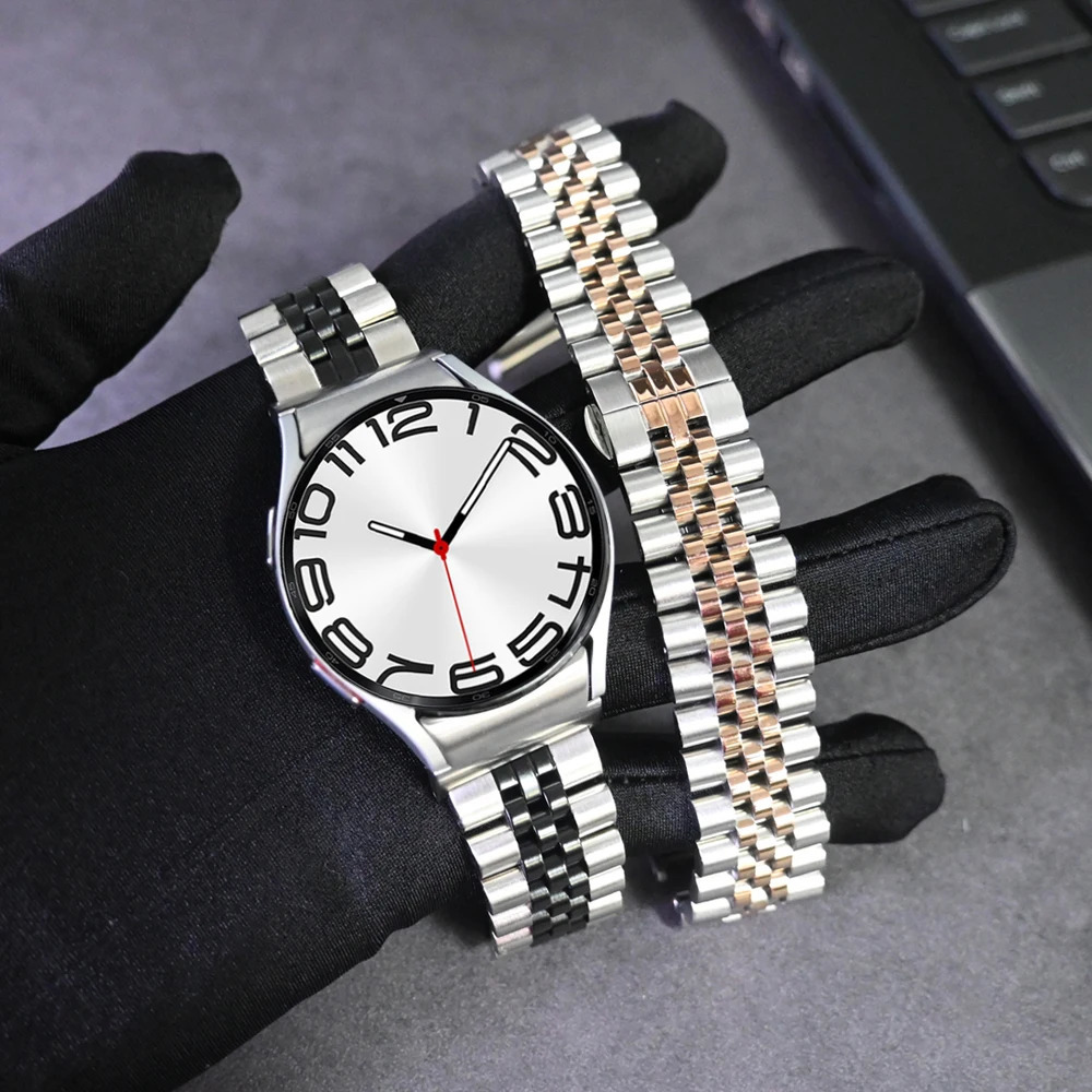 No Gaps Stainless Steel Quick Fit Strap For Galaxy Watch 6 Classic 43mm 47mm 654 40mm 44mm 5Pro 45mm Curved End Band 240116