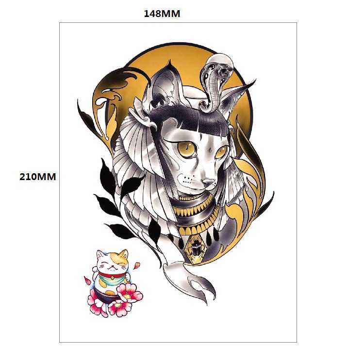 Makeup Punk Style Beauty Set with Simulated Tattoo Colorful Pattern Flower Arm Water Transfer Printing Waterproof Sticker