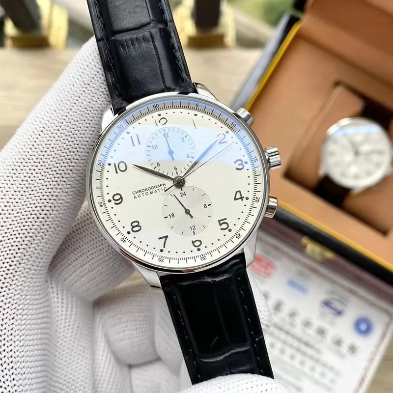 Luxury Automatic Mechanical Watch For MenPilot Series Casual Fashion Men Premium Mechanical Watch Black Leather Strap Wristwatch 6L69