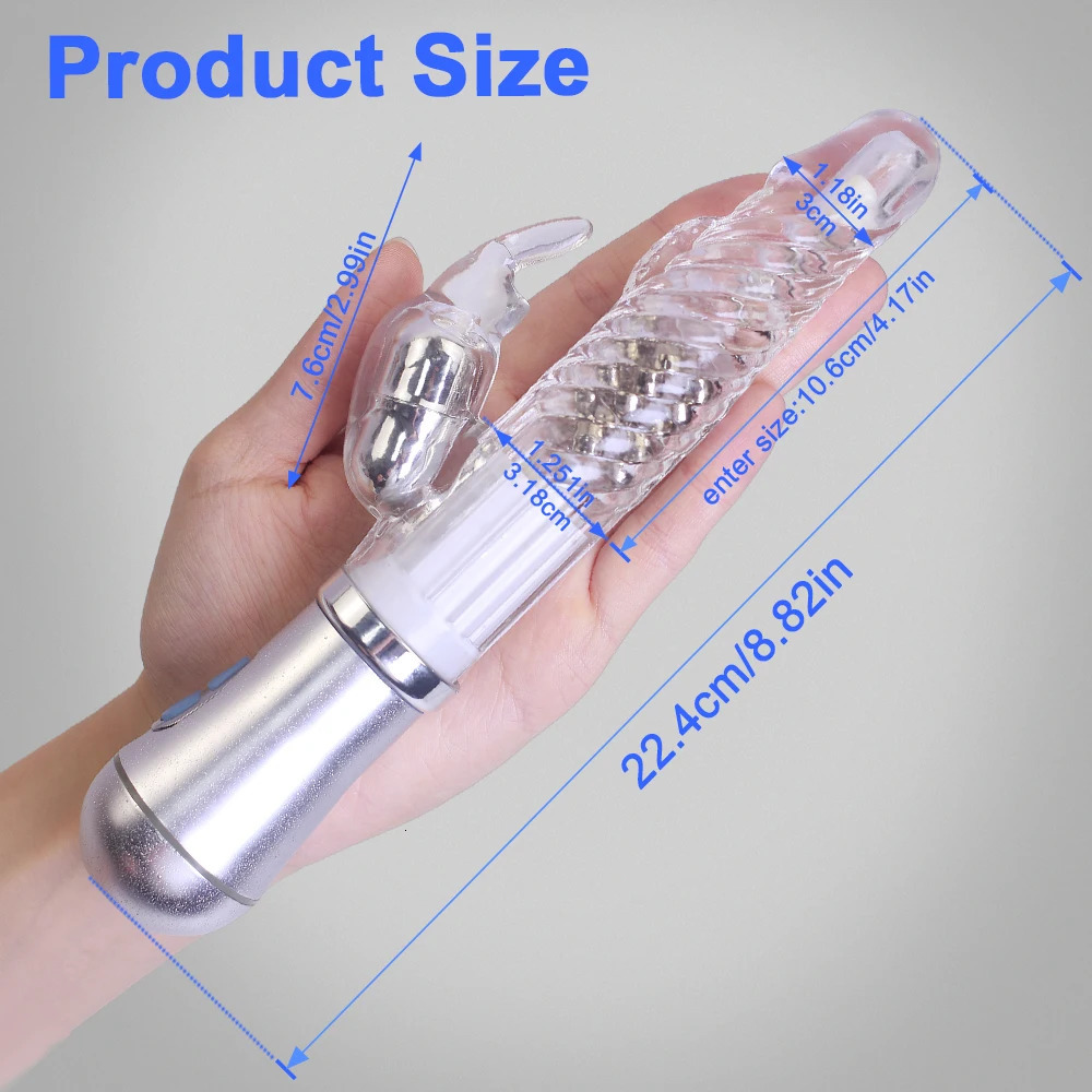 Rabbit G Spot Dildo Vibrator Clitoris Stimulator Penis Anal Double Penetration Tongue Licking Rod Sex Toy For Women Adult 240117