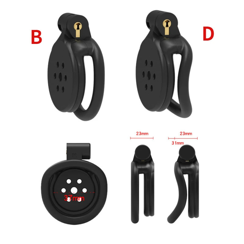 Super Small Flat Sissy Chastity Cage Set With 4 Penis Lock Cock Ring Cobra Cages Mamba Sex Toys For Man 240117