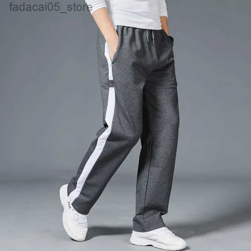 Men's Pants Men Loose Sport Running Stripe Sweatpants Fitness Training Pants Mens Straight Trousers Tracksuit Jogging Sportswear Goggers Q240117