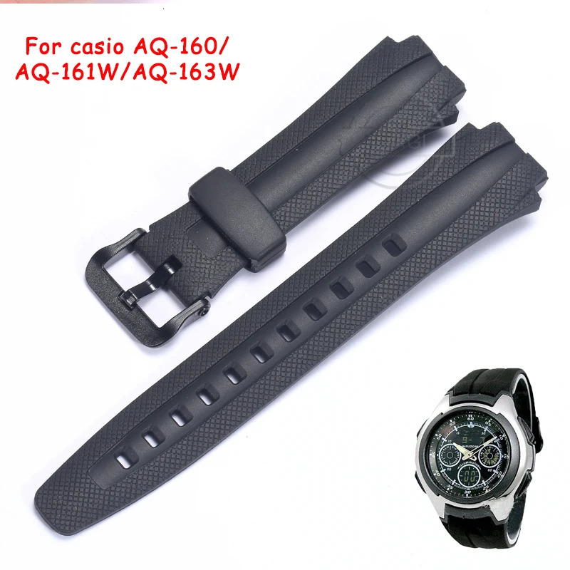 17mm Resin Replacement Strap For Casio AQ160w AQ161w AQ163w Men Band Rubber Sprot Waterproof Bracelet Watch Accessories 240116