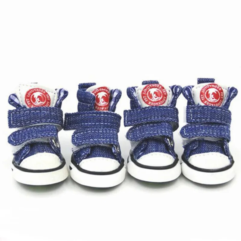 Pet Dog Shoes for Small large Dogs Blue Sneakers Puppy Cat Classic Canvas Boots Teddy Pomeranian Antislip Comfortable 240117