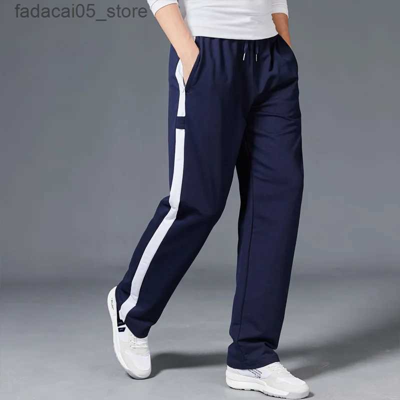 Men's Pants Men Loose Sport Running Stripe Sweatpants Fitness Training Pants Mens Straight Trousers Tracksuit Jogging Sportswear Goggers Q240117