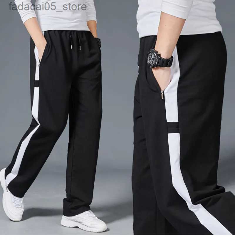 Men's Pants Men Loose Sport Running Stripe Sweatpants Fitness Training Pants Mens Straight Trousers Tracksuit Jogging Sportswear Goggers Q240117
