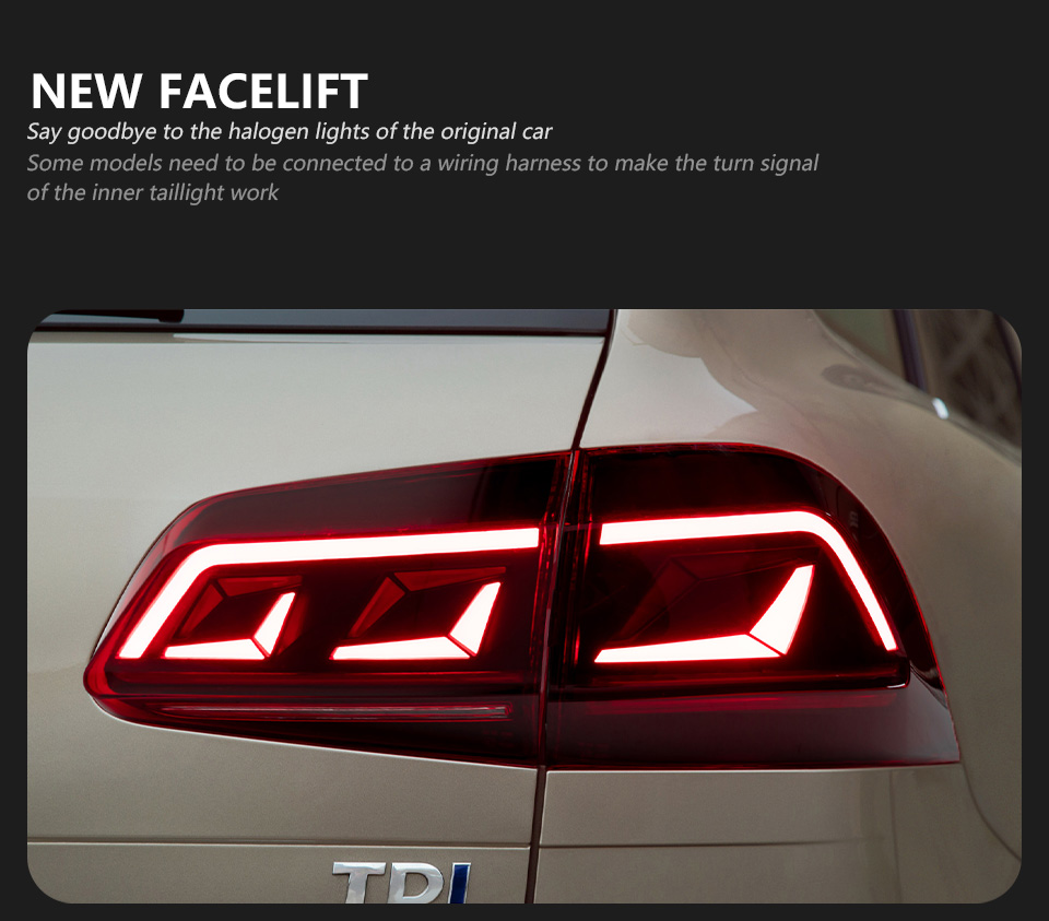 LED Running Brake Fog Tail Light for VW Touareg Taillight 2011-2018 Dynamic Turn Signal Lamp Car Accessories