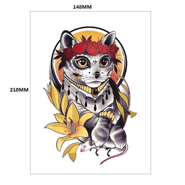 Makeup Punk Style Beauty Set with Simulated Tattoo Colorful Pattern Flower Arm Water Transfer Printing Waterproof Sticker