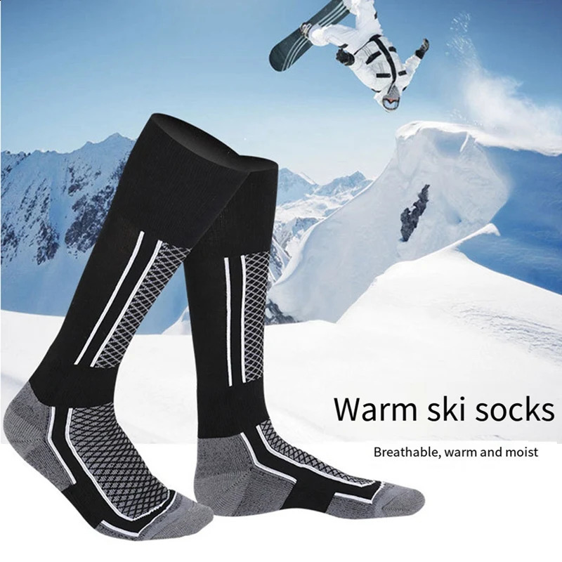 5 Pairs Ski Socks Thick Cotton Sports Snowboard Cycling Skiing Soccer Men Women Running Hiking 240117