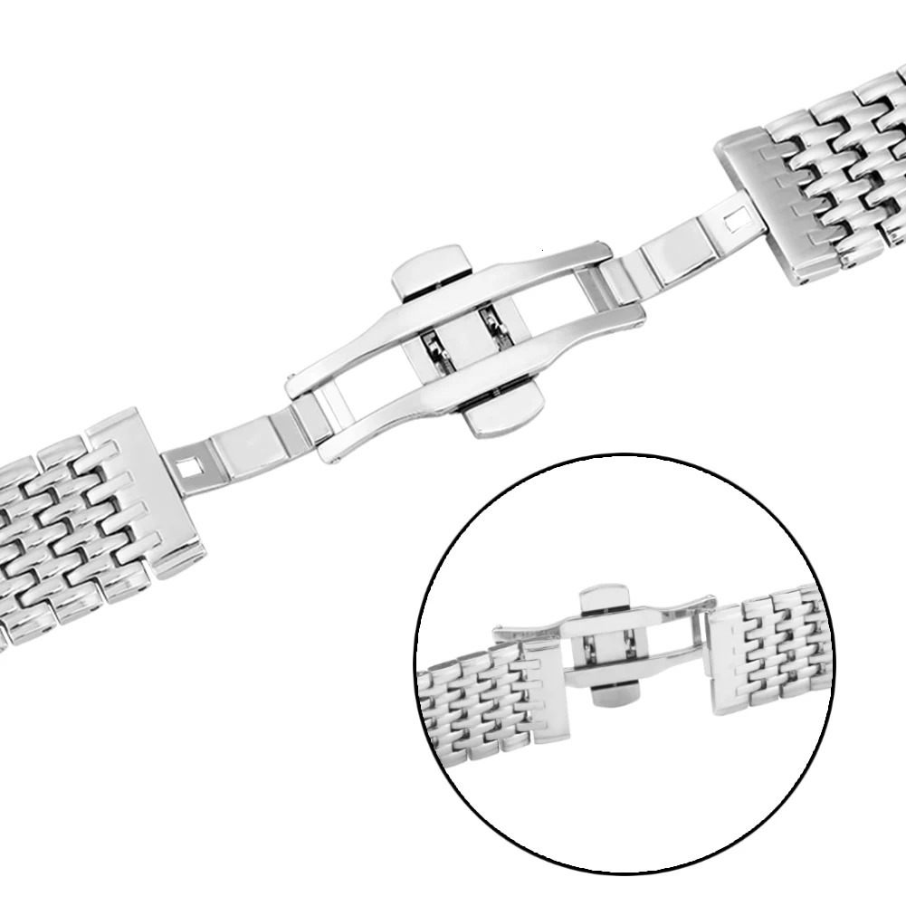 SilverGoldRose Gold Stainless Steel Watchbands for Men 20mm 22mm Watch Straps Women Clock Replacement Bracelet Band 240116