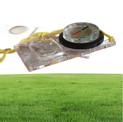 Outdoor Gadgets Whole Baseplate Ruler Compass Scouts Camping Hiking Map Scale Magnifier Distance Caculating Direction Guide T