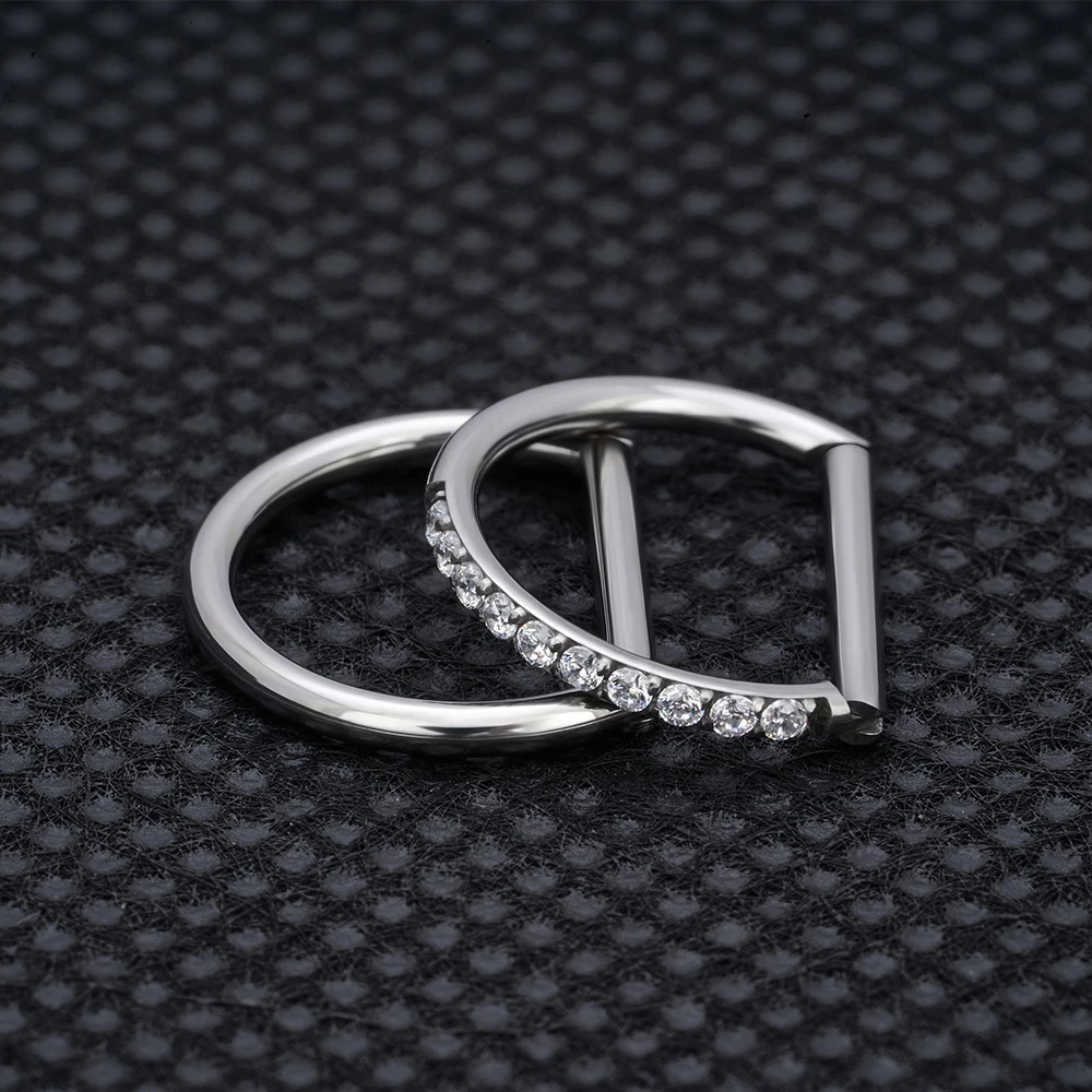 10/50Pc Round Zircon Septum Ring Hoop Cartilage Tragus Helix Small Piercing Nose Ring Earring For Women Body Jewelry Accessorie 240117