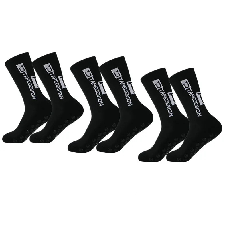 3 Pairs Mens Soccer Socks Anti Slip Non Grip Pads for Football Basketball Sports 240117