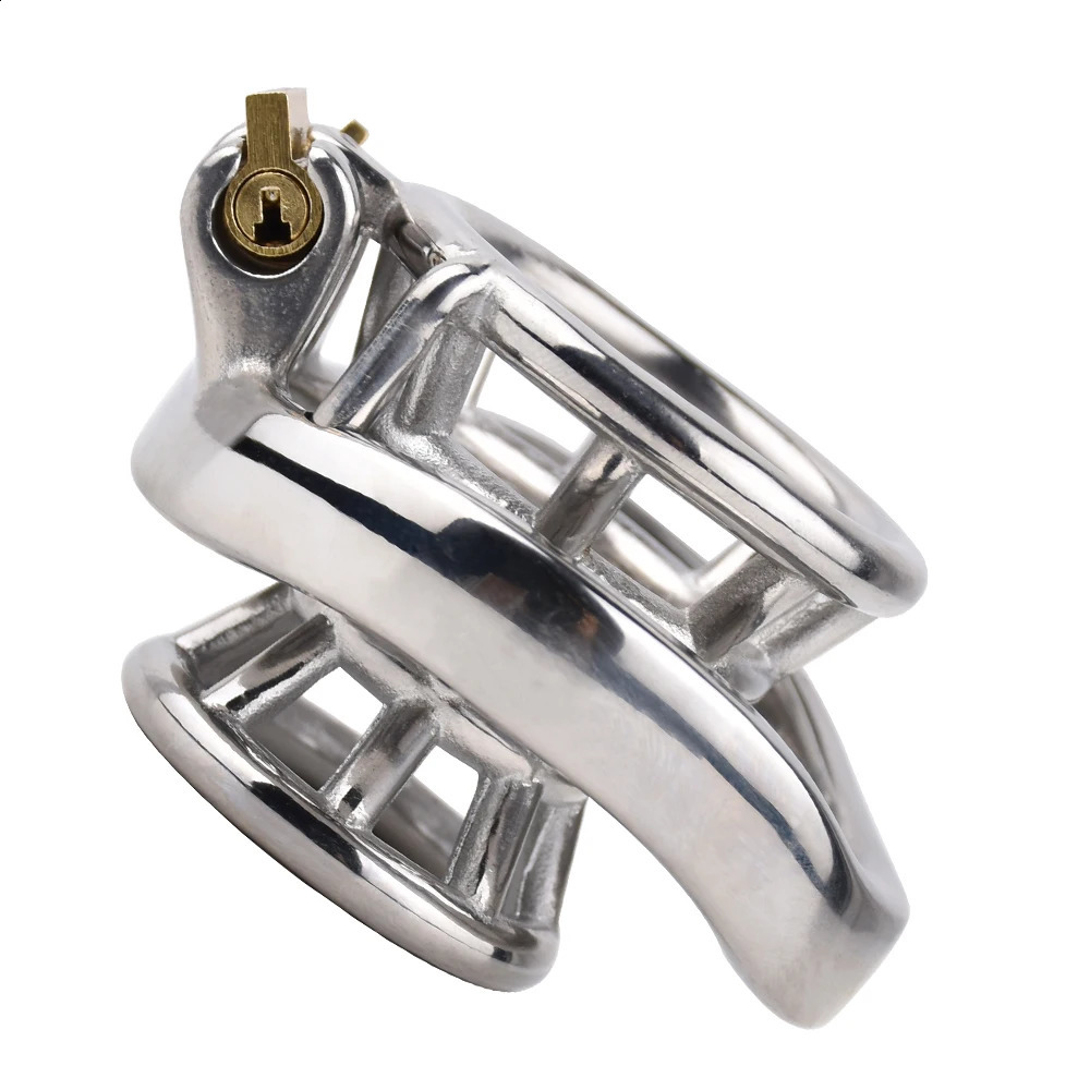 FRRK Metal Chastity Cage Men Cock Lock Inverted Penis Open Ended Stainless Steel Intimate Sex Products BDSM Toys Shop 240117