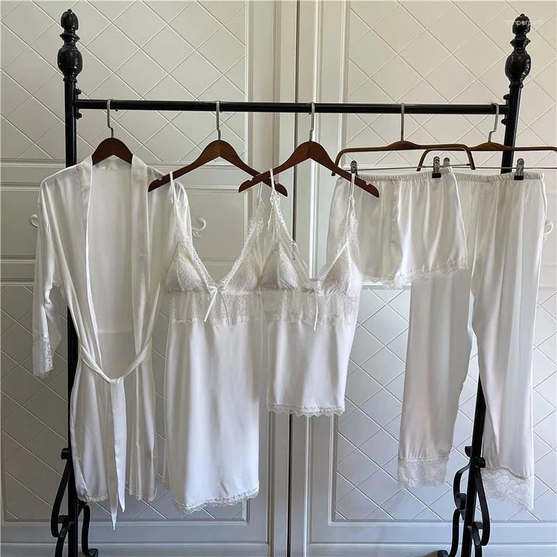 Women's Sleepwear Suspender Nightgown Five-Piece Suit