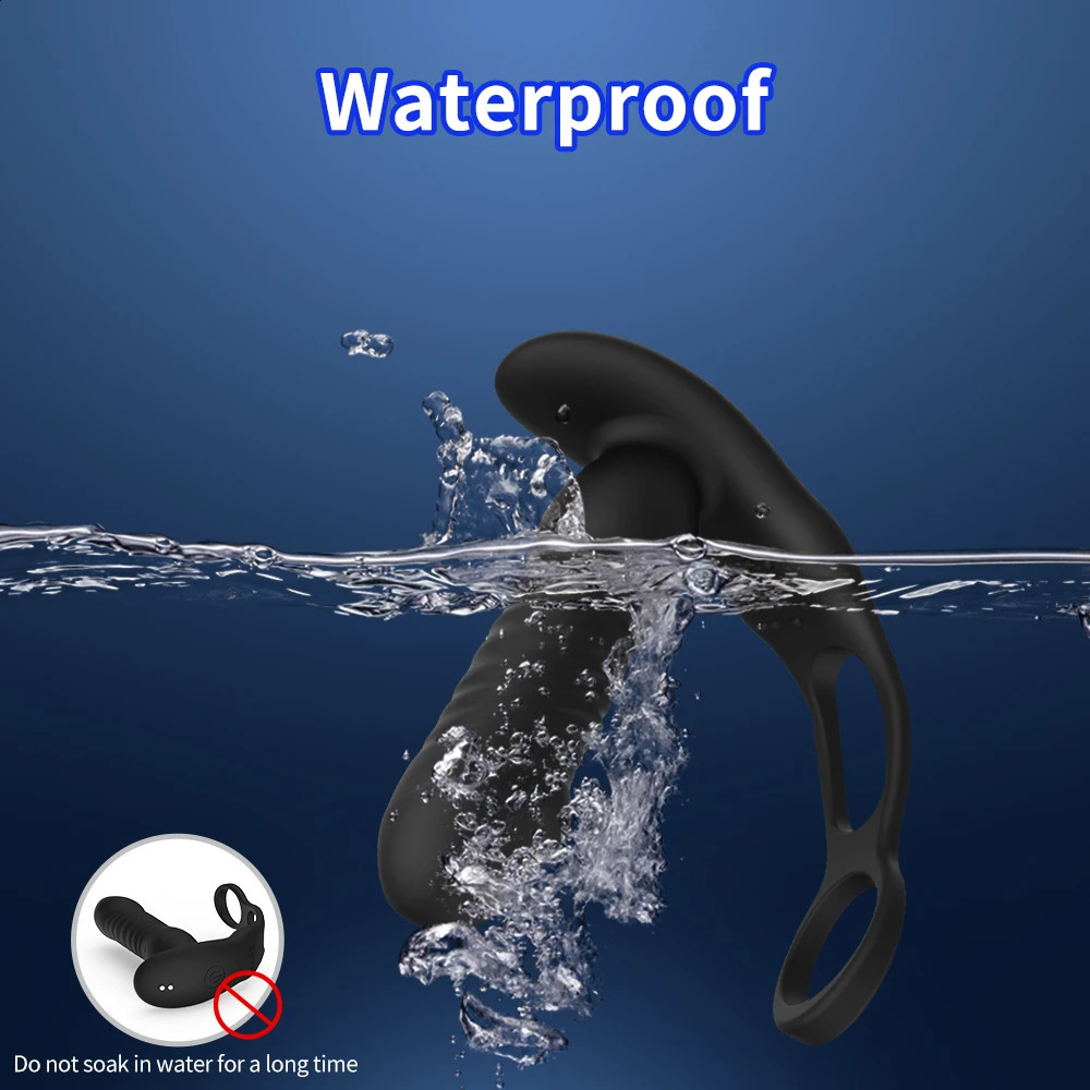 Telescopic Male Anal Vibrator Prostate Massager Wireless Buttplug Thrusting Plug Anus Penis Ring Sex Toys For Men 240117