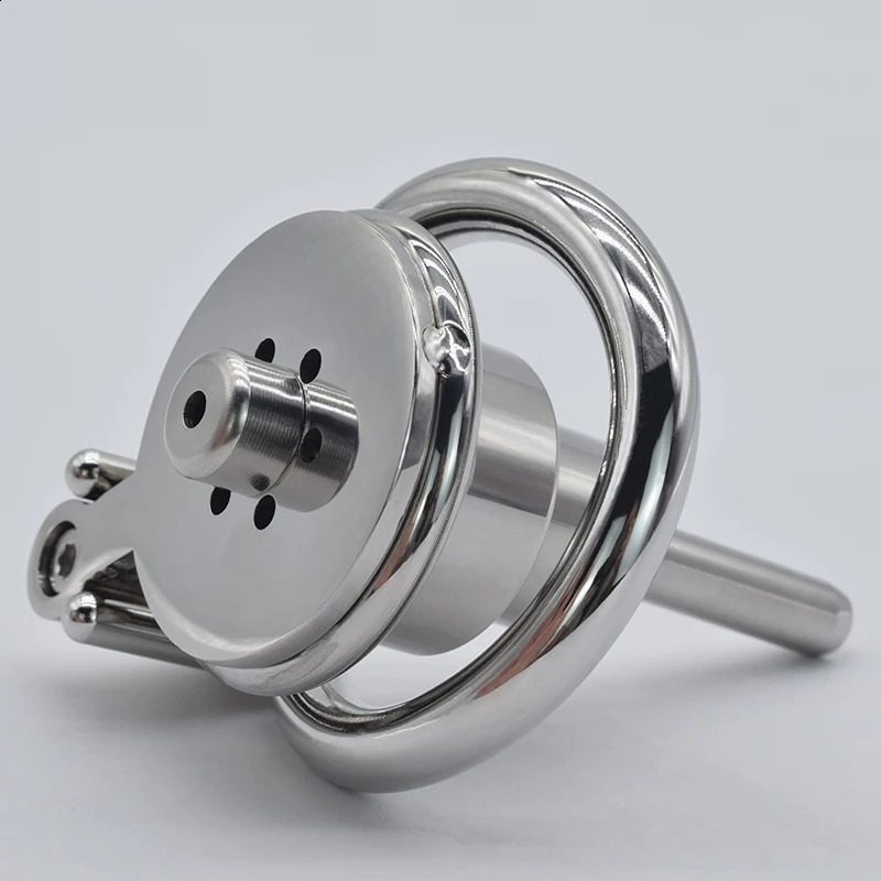 FRRK Metal Flat Pancake Chastity Cage Urethral Penis Rings Stainless Steel BDSM Toys Intimate Sex Products for Adults 18 Man 240117