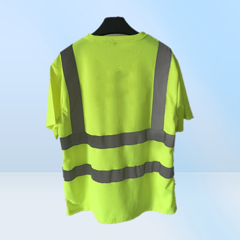 Men039s TShirts Reflective Safety Short Sleeve TShirt High Visibility Road Work Tee Top Hi Vis Workwear5293347
