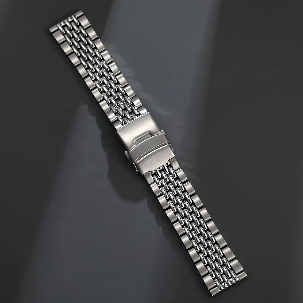 Silver Stainless Steel 20MM 22MM Bead Of Rice Watch Band Bracelet Fit For SKX007 Dive 240116