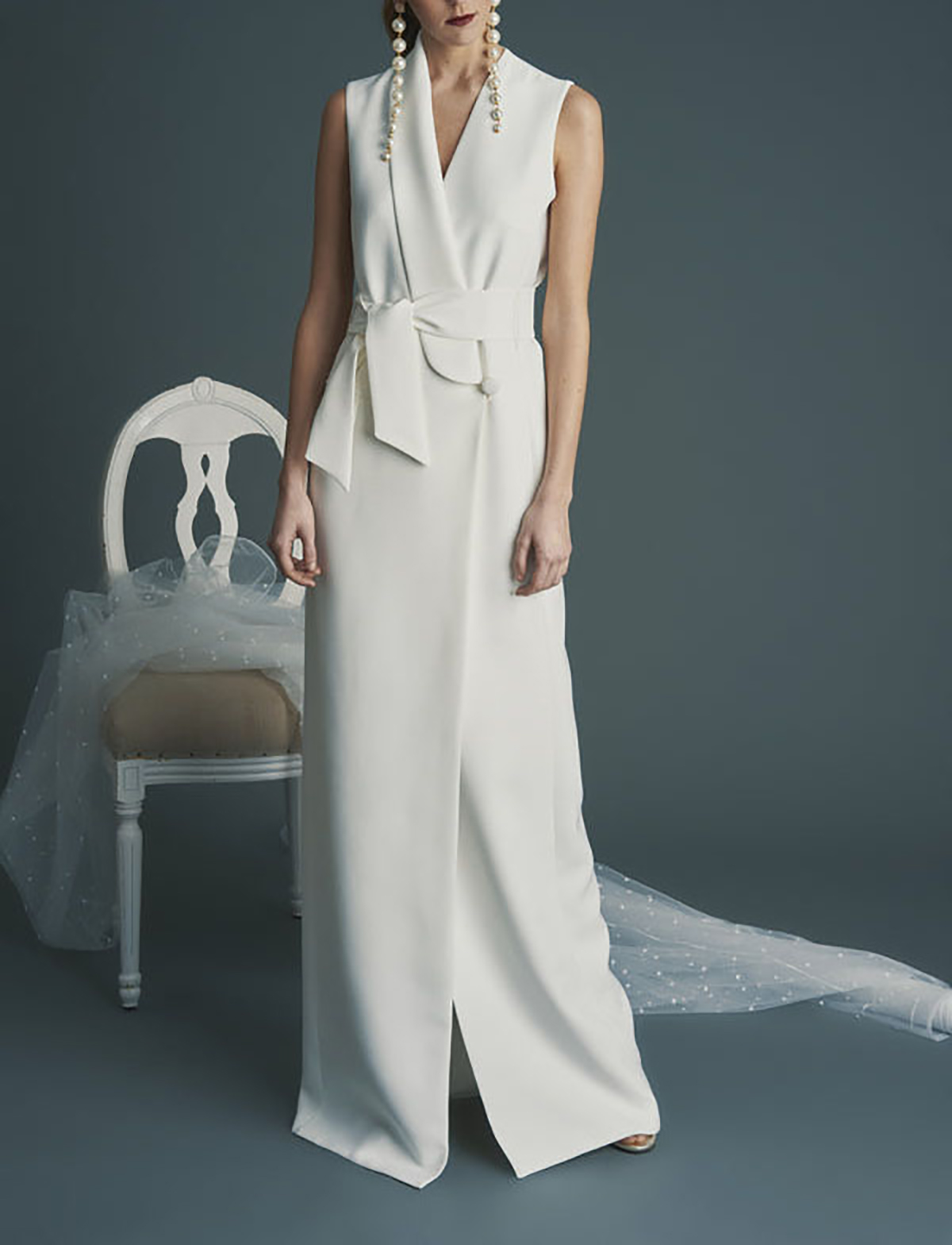White Women Dress Suits Shawl Lapel Short Sleeve Mother Of Bride Long Blazer For Wedding Custom Made