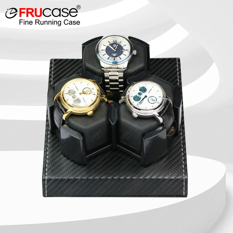 FRUCASE PU Watch Winder for automatic watches automatic winder for 3 watches 240117