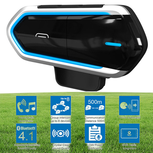 Motorcycle Helmet Wireless Bluetooth Headsets Riding Hands FM Radio Stereo MP3 Easy Operation Waterproof LongStand