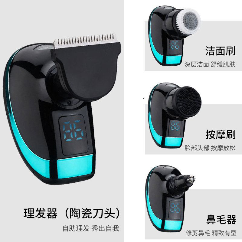 Electric Shavers 5 In 1 4D Mens Rechargeable Bald Head Shaver 5 Floating Heads Beard Nose Ear Hair Trimmer Razor Clipper Brush 230328