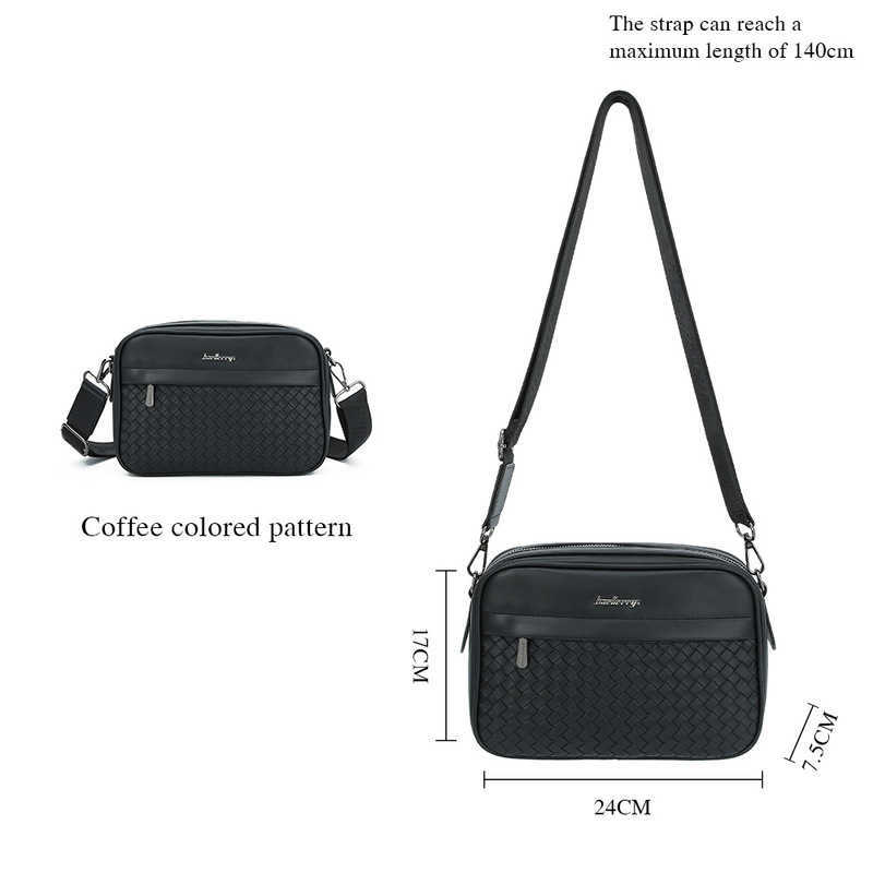 Fashion Men's Bags Business Woven Pattern Shoulder Crossbody Bag Shoulder Backpack 020724a