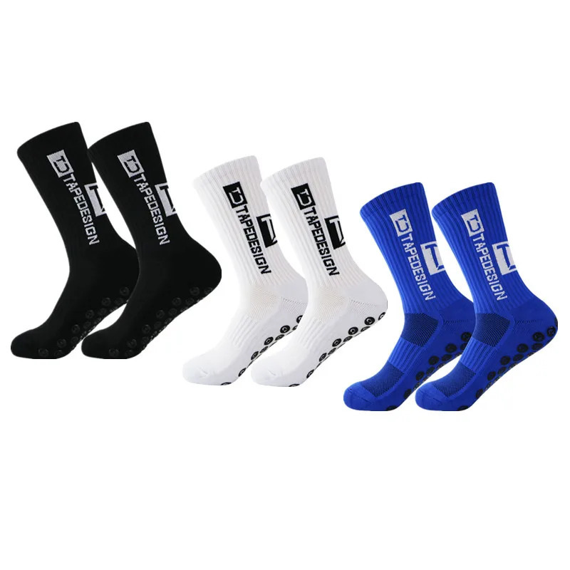 3 Pairs Mens Soccer Socks Anti Slip Non Grip Pads for Football Basketball Sports 240117