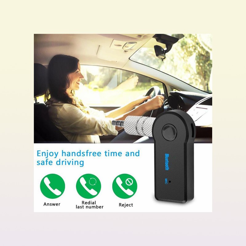 Bluetooth Car Kit Aux o Receiver Adapter Stereo Music Reciever Handsfree Wireless With Mic