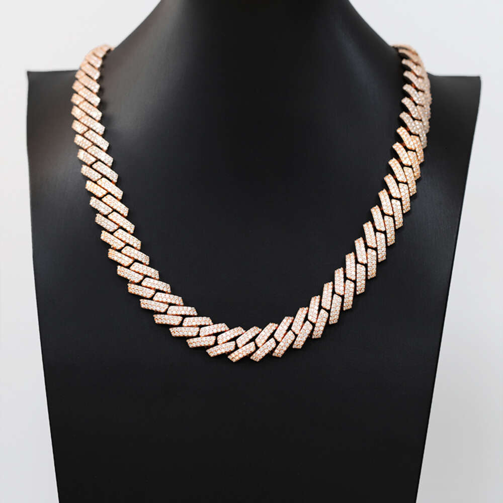 necklace moissanite chain Hip Hop Cuban Link Chain 925 Sterling Silver Diamond Necklace Vvs Moissanite man Jewelry