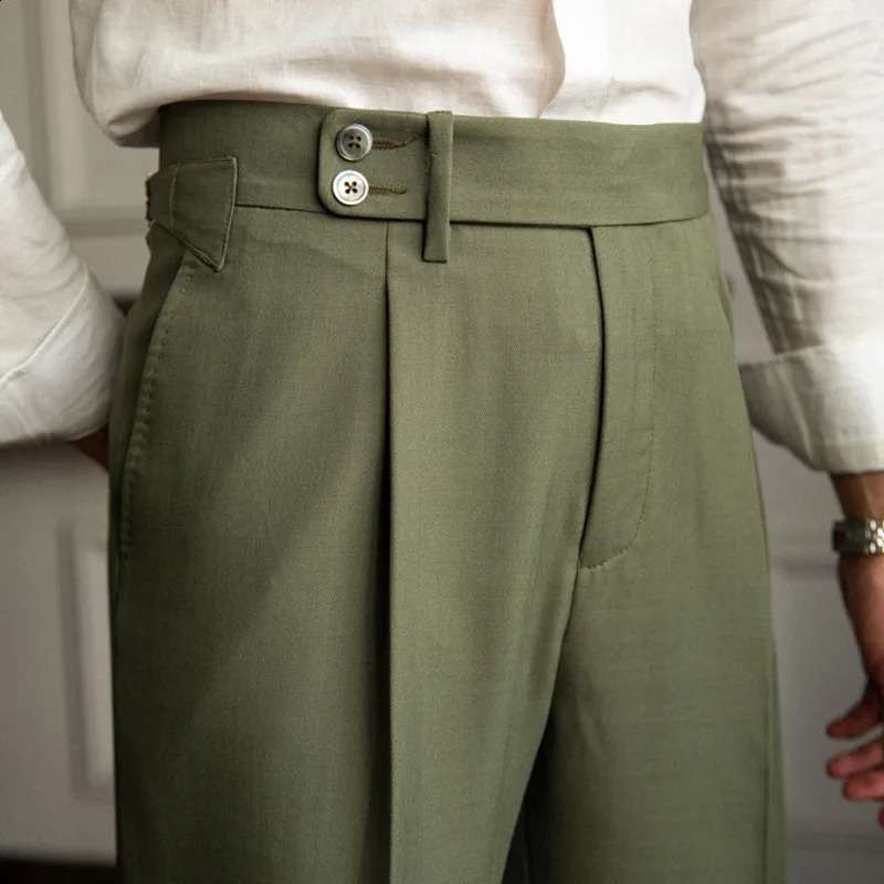 Leisure Mens Suit Pants Slim Fit Trousers For Wedding Party Business Formal Waistline Spring Summer 240117