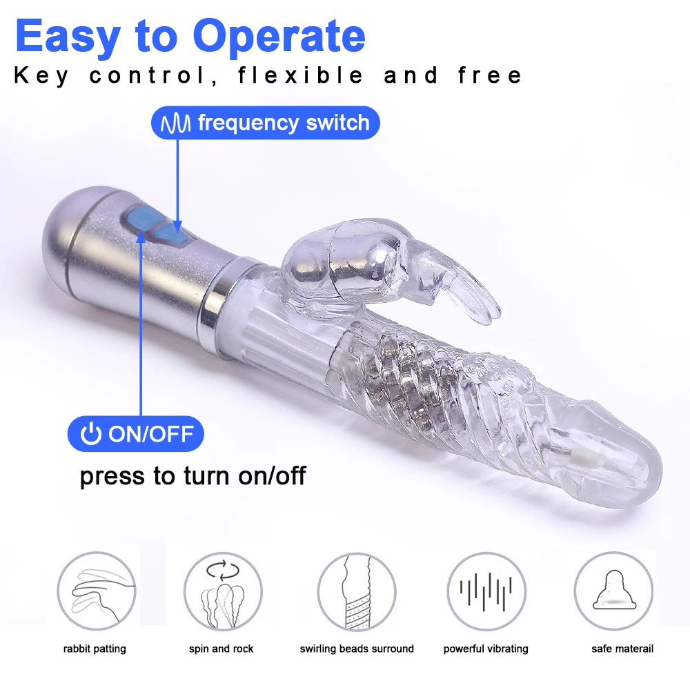 Rabbit G Spot Dildo Vibrator Clitoris Stimulator Penis Anal Double Penetration Tongue Licking Rod Sex Toy For Women Adult 240117