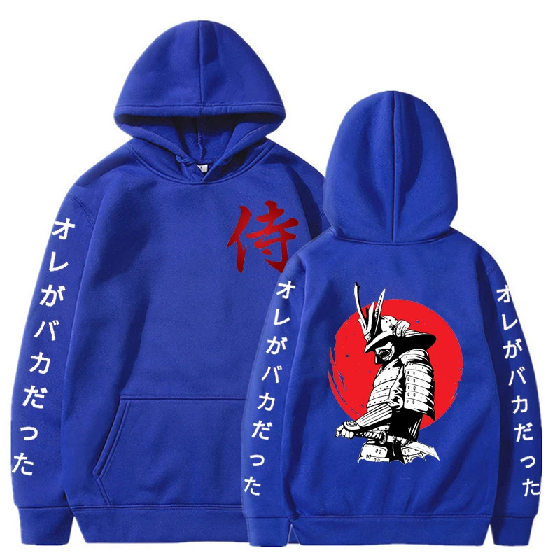 Samurai Japanese Style Anime Print Hoodie Street Harajuku Casual Loose Sweatshirt Comics Hiphop Clothing Unsex Pullover 240117