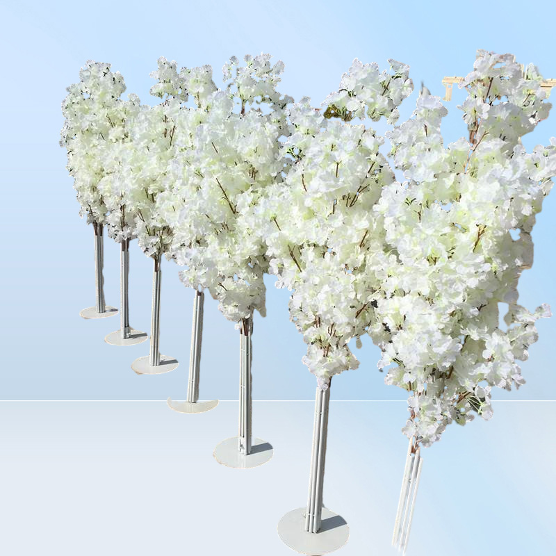 Wedding Decoration 5ft Tall 10 piecelot slik Artificial Cherry Blossom Tree Roman Column Road Leads For Wedding party Mall Opened4092988