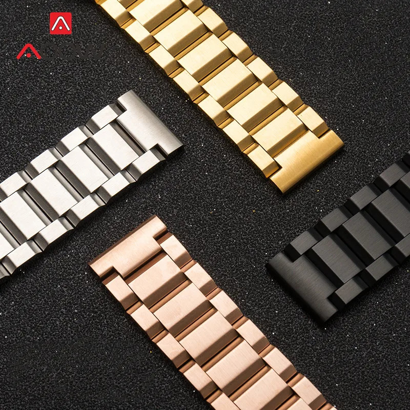 18 19 20 21 22mm 23mm 24mm 25mm Solid Stainless Steel Strap Watchband Metal Folding Buckle Replacement Band Watch Accessories 240116