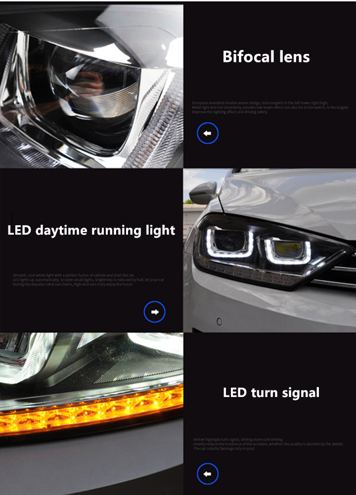 Car Headlight for VW Sportsvan LED Daytime Running Head Light 2-16-2020 Turn Signal Dual Beam Lens