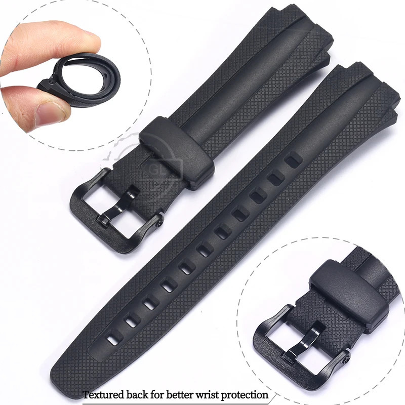 17mm Resin Replacement Strap For Casio AQ160w AQ161w AQ163w Men Band Rubber Sprot Waterproof Bracelet Watch Accessories 240116
