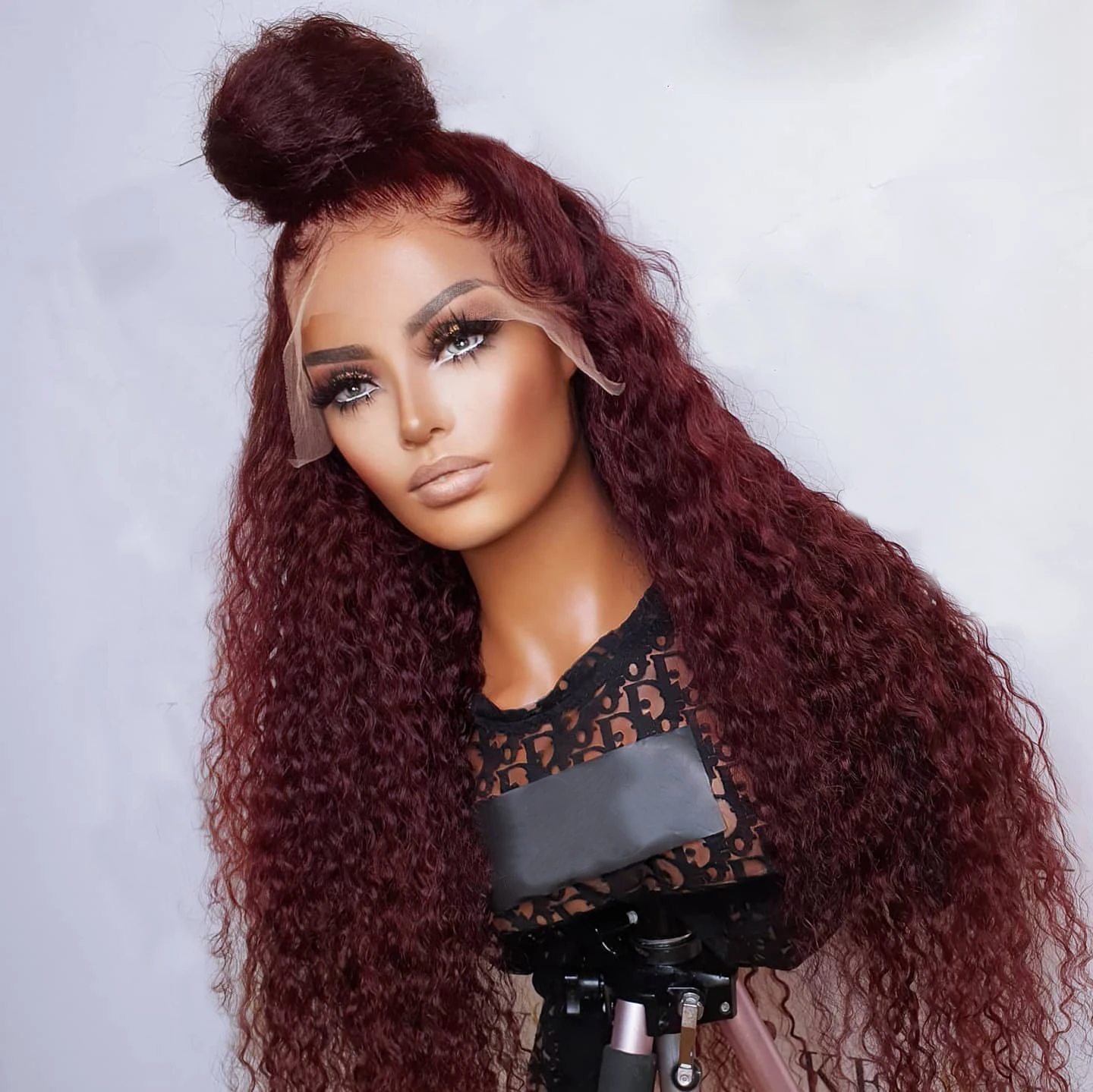 Peruvian Natural Hair Deep Wave Wig 99j Burgundy Lace Front Wig 13x4 Hd Lace Frontal Wig 360 Full Lace Wig Synthetic Pre Plucked Brazilian Hair