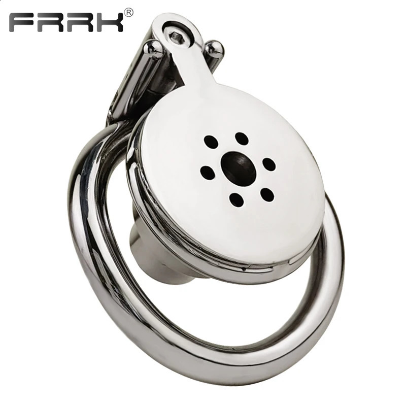 FRRK Metal Flat Pancake Chastity Cage Urethral Penis Rings Stainless Steel BDSM Toys Intimate Sex Products for Adults 18 Man 240117