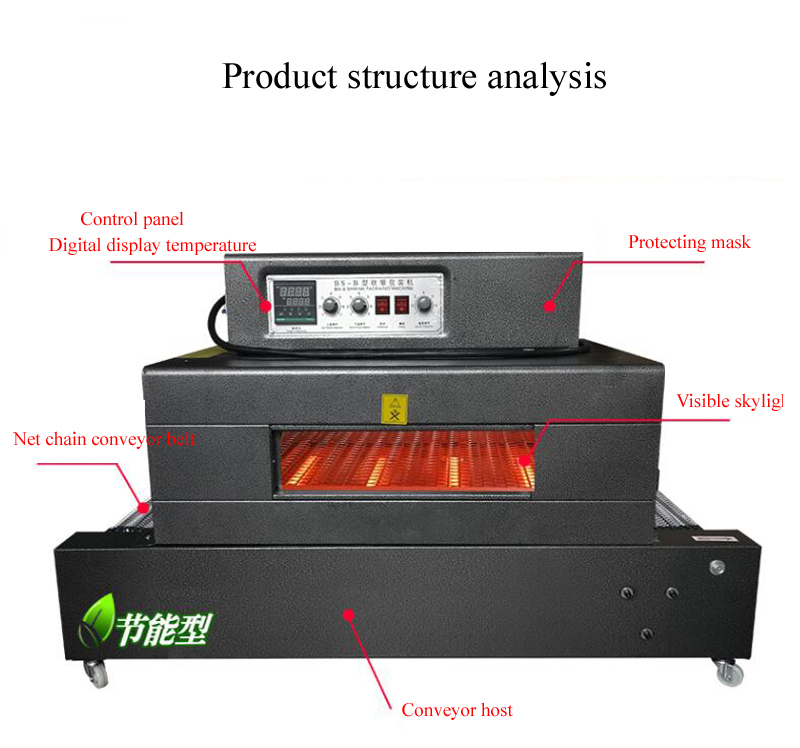 Heat Thermal Shrink Packaging Machine Tunnel For Plastic Film Wrap Packaging Bottles Boxes And Cosmetics Hardwares